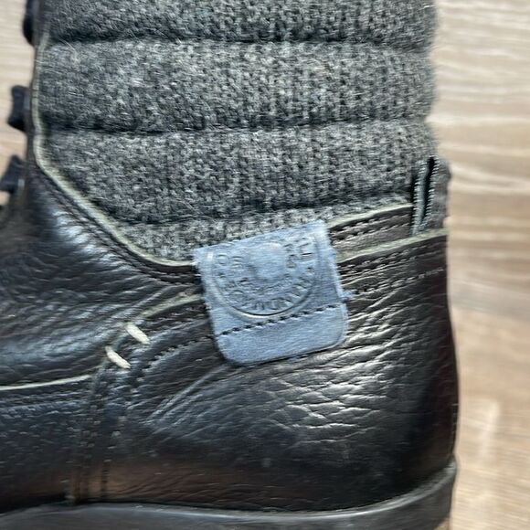 Bull Boxer Cassie Women’s Sz 8M Black Leather Side Zip Y2K Chunky Heel Boots - Picture 11 of 11